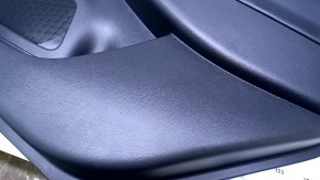 Door trim card rear right Nissan Murano z52 15-18 black with black insert leather, armrest black leather, molding gray gloss wood, dents, scuffs, abrasions, scratches