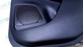 Door trim card rear right Nissan Murano z52 15-18 black with black insert leather, armrest black leather, molding gray gloss wood, dents, scuffs, abrasions, scratches