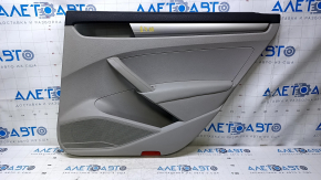 Door trim card rear right VW Passat b7 12-15 USA gray with gray insert plastic, armrest gray leather, molding gray structure, abrasions, scratches, dent, broken fastener