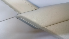 Door trim card rear right VW Passat b7 12-15 USA gray with gray insert plastic, armrest gray leather, molding gray structure, abrasions, scratches, dent, broken fastener
