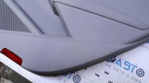 Door trim card rear right VW Passat b7 12-15 USA gray with gray insert plastic, armrest gray leather, molding gray structure, abrasions, scratches, dent, broken fastener