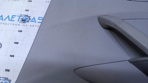 Door trim card rear right VW Passat b7 12-15 USA gray with gray insert plastic, armrest gray leather, molding gray structure, abrasions, scratches, dent, broken fastener