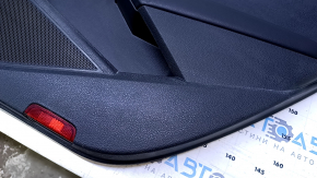 Door trim card rear right VW Passat b7 12-15 USA black with black insert plastic, armrest black leather, molding gray structure, dents, bumps, scratches, abrasions