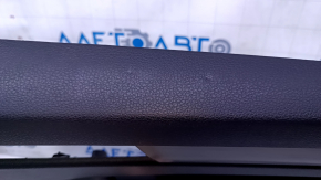 Door trim card rear right VW Passat b7 12-15 USA black with black insert leather, armrest black leather, molding gray gloss, scratches, abrasions, dents, bumps