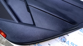 Door trim card rear right VW Passat b7 12-15 USA black with black insert leather, armrest black leather, molding gray gloss, scratches, abrasions, dents, bumps