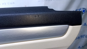 Door trim card rear right VW Passat b7 12-15 USA beige with beige insert leather, armrest beige leather, molding gray gloss, dents, bumps, abrasions, scratches, for cleaning, broken fastening
