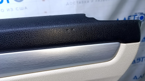 Door trim card rear right VW Passat b7 12-15 USA beige with beige insert leather, armrest beige leather, molding gray gloss, dents, bumps, abrasions, scratches, for cleaning, broken fastening