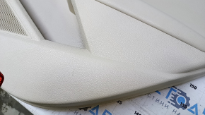Door trim card rear right VW Passat b7 12-15 USA beige with beige insert leather, armrest beige leather, molding gray gloss, dents, bumps, abrasions, scratches, for cleaning, broken fastening