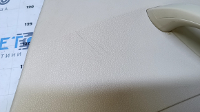 Door trim card rear right VW Passat b7 12-15 USA beige with beige insert leather, armrest beige leather, molding gray gloss, dents, bumps, abrasions, scratches, for cleaning, broken fastening