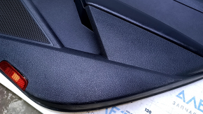 Door trim card rear right VW Passat b7 12-15 USA black with black insert plastic, armrest black leather, molding gray structure, dents, bumps, scuffs, abrasions, broken fasteners