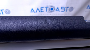 Door trim card rear right VW Passat b7 12-15 USA black with black insert leather, armrest black leather, molding gray gloss, without backlight, scratches, abrasions, dents, broken fasteners