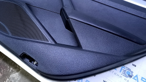 Door trim card rear right VW Passat b7 12-15 USA black with black insert leather, armrest black leather, molding gray gloss, without backlight, scratches, abrasions, dents, broken fasteners