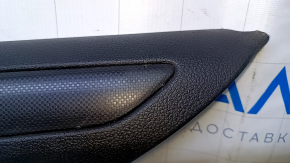 Door trim card rear right VW Jetta 11-18 USA black with black insert plastic, armrest black leather, molding black mat type 1, scratches, abrasions, dents, scuffs