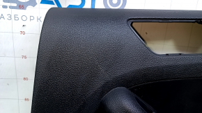 Door trim card rear right VW Jetta 11-18 USA black with black insert plastic, armrest black leather, molding black mat type 1, scratches, abrasions, dents, scuffs