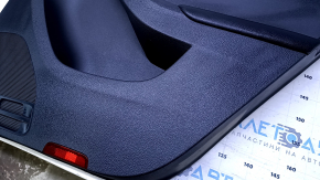 Door trim card rear right VW Jetta 11-18 USA black with black insert plastic, armrest black leather, molding black mat type 1, scratches, abrasions