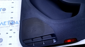 Door trim card rear right VW Jetta 11-18 USA black with black insert plastic, armrest black leather, molding black mat type 1, scratches, abrasions