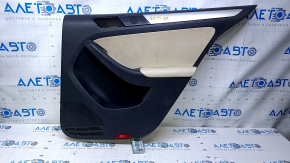 Door trim card rear right VW Jetta 11-18 USA black with beige insert leather, armrest beige leather, molding gray gloss type 1, scuffs, scratches, for dry cleaning