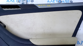 Door trim card rear right VW Jetta 11-18 USA black with beige insert leather, armrest beige leather, molding gray gloss type 1, scuffs, scratches, for dry cleaning