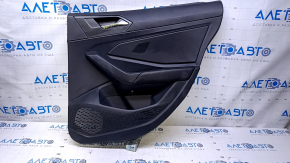 Door trim card rear right VW Jetta 19 - black with black plastic insert, armrest black leather, under the tweeter, scratches, abrasions, dent
