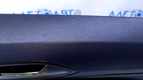 Door trim card rear right VW Jetta 19 - black with black plastic insert, armrest black leather, under the tweeter, scratches, abrasions, dent