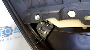 Door trim card rear right VW Passat b7 12-15 USA black with black insert plastic, armrest black leather, molding gray structure, dents, bumps, scuffs, abrasions, broken fasteners