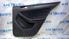 Door trim card rear right VW Jetta 11-18 USA black with black insert plastic, armrest black leather, molding black mat type 1, scratches, abrasions