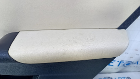 Door trim card rear right VW Jetta 11-18 USA black with beige insert leather, armrest beige leather, molding beige structure, type 1, without backlight, scuffs, scratches, for dry cleaning