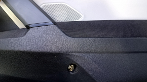 Door trim card rear right VW Tiguan 18- black with gray insert cloth, armrest black cloth, under the tweeter, scuffs, scratches