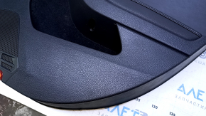 Door trim card rear right VW Golf 15- 5d black with black insert leather, armrest black leather, with squeaker, molding gray structure, scuffs, scratches