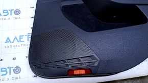 Door trim card rear right VW Golf 15- 5d black with black insert leather, armrest black leather, with squeaker, molding gray structure, scuffs, scratches