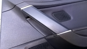 Door trim card rear right VW Golf 15- 5d black with black insert leather, armrest black leather, with squeaker, molding gray structure, scuffs, scratches