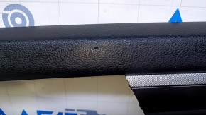 Door trim card rear right VW Passat b8 16-19 USA black with black insert leather, armrest black leather, molding gray gloss, dents, scuffs, abrasions, scratches
