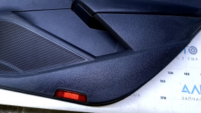 Door trim card rear right VW Passat b8 16-19 USA black with black insert leather, armrest black leather, molding gray gloss, dents, scuffs, abrasions, scratches
