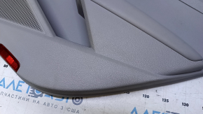 Door trim card rear right VW Passat b8 16-19 USA gray with gray insert leather, armrest gray leather, molding gray structure, scratches, abrasions