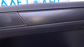 Door trim card rear right VW Jetta 11-18 USA black with black insert plastic, armrest black leather, molding black matte, type 1, scratches, abrasions