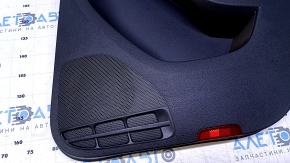 Door trim card rear right VW Jetta 11-18 USA black with black insert plastic, armrest black leather, molding black matte, type 1, scratches, abrasions