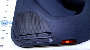 Door trim card rear right VW Jetta 11-18 USA black with black insert plastic, armrest black leather, molding gray gloss type 1, scuffs, broken fastening