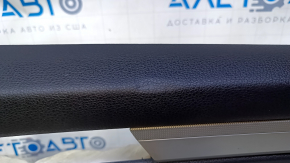 Door trim card rear right VW Passat b8 16-19 USA black with black insert leather, armrest black leather, molding gray gloss, dents, abrasions, scratches