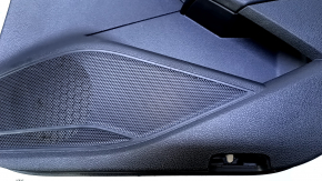 Door trim card rear right VW Passat b8 16-19 USA black with black insert leather, armrest black leather, molding gray gloss, dents, abrasions, scratches