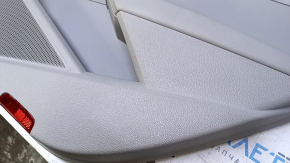 Door trim card rear right VW Passat b8 16-19 USA gray with gray insert leather, armrest gray leather, molding light wood gloss, scuffs