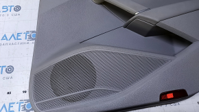 Door trim card rear right VW Passat b8 16-19 USA gray with gray insert leather, armrest gray leather, molding light wood gloss, scuffs