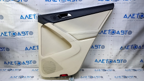 Door trim card rear right VW Tiguan 09-17 beige with beige insert leather, armrest beige leather, with tweeter, scratches, abrasions