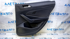 Door trim card rear right VW Jetta 19 - black with black plastic insert, armrest black leather, under the tweeter, scuffs, dent