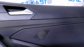 Door trim card rear right VW Jetta 19 - black with black plastic insert, armrest black leather, under the tweeter, scuffs, dent