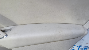 Door trim card rear right VW Passat b8 16-19 USA beige with beige insert leather, armrest beige leather, molding light wood structure, scratches, scuff, dent, broken fastening, for cleaning