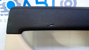 Door trim card rear right VW Passat b8 16-19 USA beige with beige insert leather, armrest beige leather, molding light wood structure, scratches, scuff, dent, broken fastening, for cleaning
