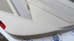 Door trim card rear right VW Passat b8 16-19 USA beige with beige insert leather, armrest beige leather, molding light wood structure, scratches, scuff, dent, broken fastening, for cleaning
