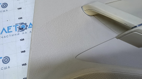 Door trim card rear right VW Passat b8 16-19 USA beige with beige insert leather, armrest beige leather, molding light wood structure, scratches, scuff, dent, broken fastening, for cleaning