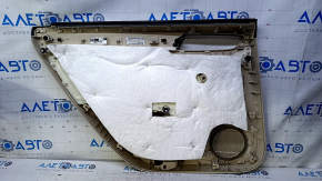 Door trim card rear right VW Passat b8 16-19 USA beige with beige insert leather, armrest beige leather, molding light wood structure, scratches, scuff, dent, broken fastening, for cleaning