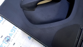 Door trim card rear right VW Jetta 11-18 USA black with beige insert leather, armrest beige leather, molding gray gloss type 1, scuffs, scratches, scuffs